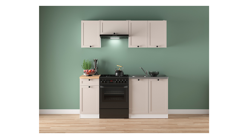 Komplet kuchenny Junona Line 180 cm biały/uni kaszmir bez blatu 866396