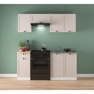 Komplet kuchenny Junona Line 180 cm biały/uni kaszmir z blatem 866398 Komplet kuchenny Junona Line 180 cm biały/uni kaszmir z blatem 866398