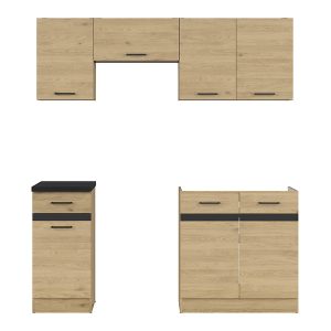Komplet kuchenny Junona Line 180 cm dąb bernstein z blatem 281142 Komplet kuchenny Junona Line 180 cm dąb bernstein z blatem 281142