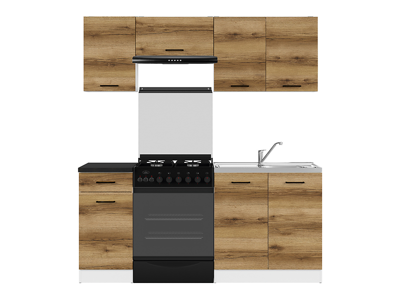 Komplet kuchenny Junona Line 180 cm dąb delano jasny z blatem 155024