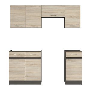 Komplet kuchenny Junona Line 180 cm dąb sonoma z blatem 155046 Komplet kuchenny Junona Line 180 cm dąb sonoma z blatem 155046