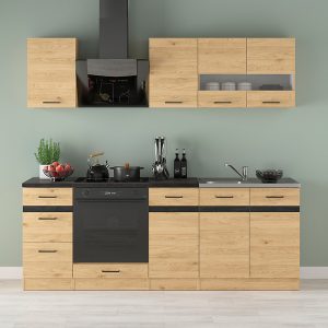 Komplet kuchenny Junona Line 220 cm dąb bernstein 653216 Komplet kuchenny Junona Line 220 cm dąb bernstein 653216