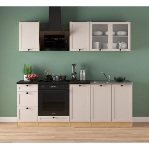Komplet kuchenny Junona Line 220 cm dąb bernstein/uni kaszmir z blatem 866406 Komplet kuchenny Junona Line 220 cm dąb bernstein/uni kaszmir z blatem 866406