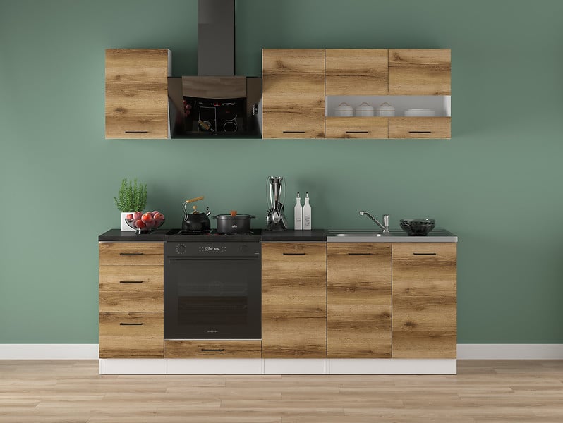 Komplet kuchenny Junona Line 220 cm dąb delano jasny 653213