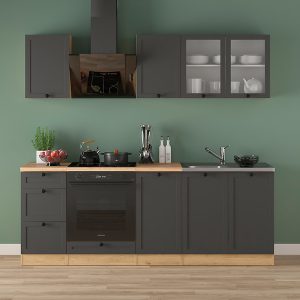 Komplet kuchenny Junona Line 220 cm grafitowy 659564 Komplet kuchenny Junona Line 220 cm grafitowy 659564