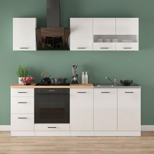 Komplet kuchenny Junona Line 220 cm kredowy połysk 653215 Komplet kuchenny Junona Line 220 cm kredowy połysk 653215