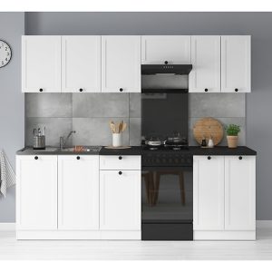 Komplet kuchenny Junona Line 230 cm biały z blatem 164185 Komplet kuchenny Junona Line 230 cm biały z blatem 164185
