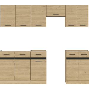 Komplet kuchenny Junona Line 230 cm dąb bernstein bez blatu 268765 Komplet kuchenny Junona Line 230 cm dąb bernstein bez blatu 268765