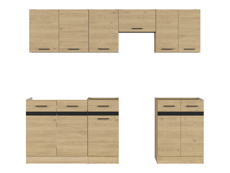 Komplet kuchenny Junona Line 230 cm dąb bernstein bez blatu 268765