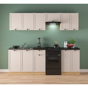 Komplet kuchenny Junona Line 230 cm dąb bernstein/uni kaszmir bez blatu 866408 Komplet kuchenny Junona Line 230 cm dąb bernstein/uni kaszmir bez blatu 866408