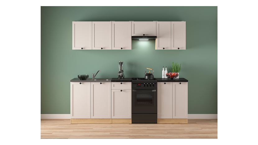 Komplet kuchenny Junona Line 230 cm dąb bernstein/uni kaszmir bez blatu 866408