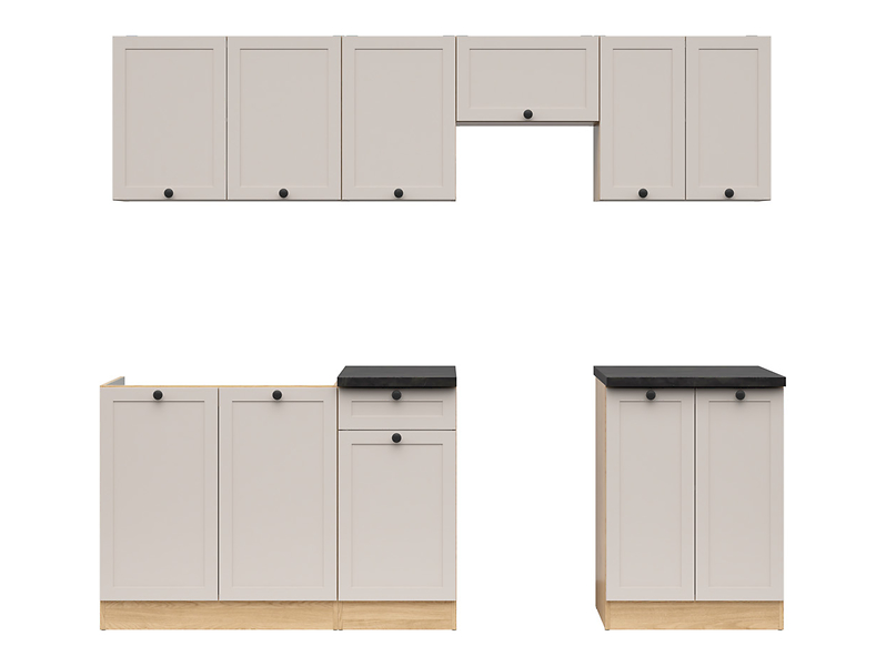 Komplet kuchenny Junona Line 230 cm dąb bernstein/uni kaszmir z blatem 866409