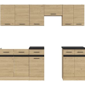 Komplet kuchenny Junona Line 230 cm dąb bernstein z blatem 281144 Komplet kuchenny Junona Line 230 cm dąb bernstein z blatem 281144