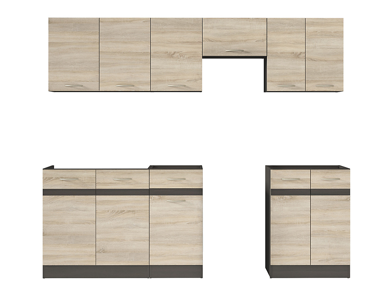 Komplet kuchenny Junona Line 230 cm dąb sonoma bez blatu 143670
