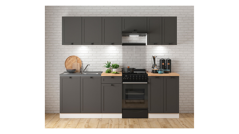 Komplet kuchenny Junona Line 230 cm grafit bez blatu 75375