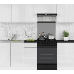 Komplet kuchenny Junona Line 240 cm biały połysk bez blatu 738607