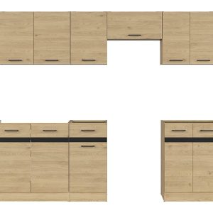 Komplet kuchenny Junona Line 240 cm dąb bernstein bez blatu 268766