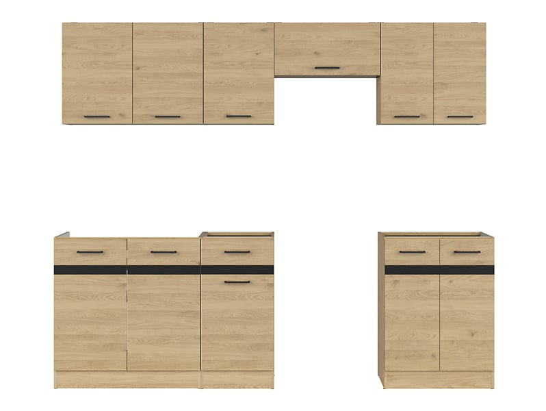 Komplet kuchenny Junona Line 240 cm dąb bernstein bez blatu 268766