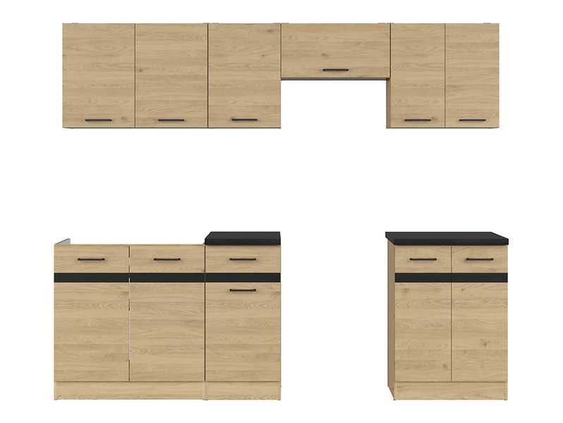 Komplet kuchenny Junona Line 240 cm dąb bernstein z blatem 281145
