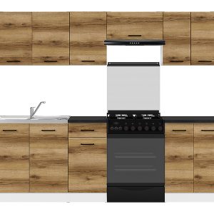 Komplet kuchenny Junona Line 240 cm dąb delano jasny z blatem 155026