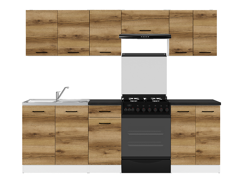 Komplet kuchenny Junona Line 240 cm dąb delano jasny z blatem 155026