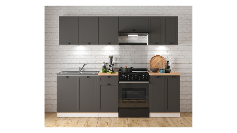Komplet kuchenny Junona Line 240 cm grafitowy z blatem 164499