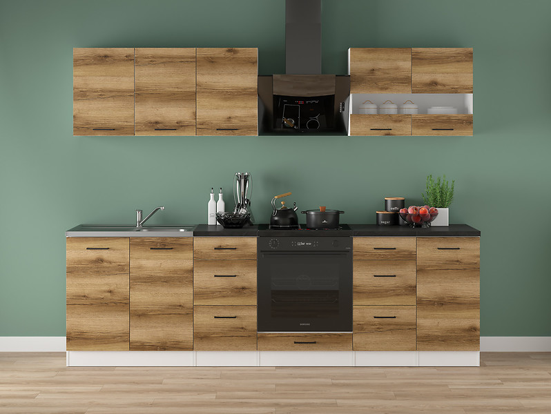 Komplet kuchenny Junona Line 260 cm dąb delano jasny 653221