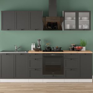 Komplet kuchenny Junona Line 260 cm grafitowy 659572 Komplet kuchenny Junona Line 260 cm grafitowy 659572