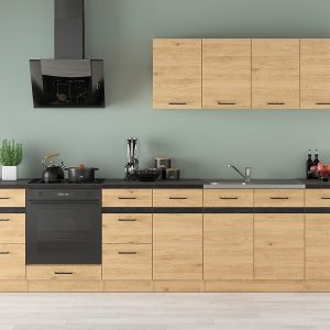 Komplet kuchenny Junona Line 300 cm dąb bernstein 653232 Komplet kuchenny Junona Line 300 cm dąb bernstein 653232