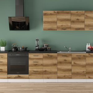 Komplet kuchenny Junona Line 300 cm dąb delano jasny 653229 Komplet kuchenny Junona Line 300 cm dąb delano jasny 653229