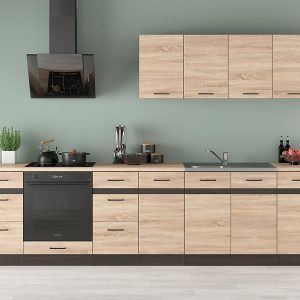 Komplet kuchenny Junona Line 300 cm dąb sonoma 659585 Komplet kuchenny Junona Line 300 cm dąb sonoma 659585