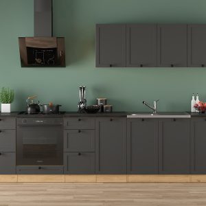 Komplet kuchenny Junona Line 300 cm grafitowy 659589 Komplet kuchenny Junona Line 300 cm grafitowy 659589