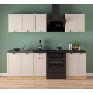 Komplet kuchenny Junona Line A 180 cm biały/uni kaszmir bez blatu 854814 Komplet kuchenny Junona Line A 180 cm biały/uni kaszmir bez blatu 854814