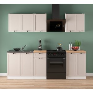 Komplet kuchenny Junona Line A 180 cm biały/uni kaszmir z blatem 866401 Komplet kuchenny Junona Line A 180 cm biały/uni kaszmir z blatem 866401