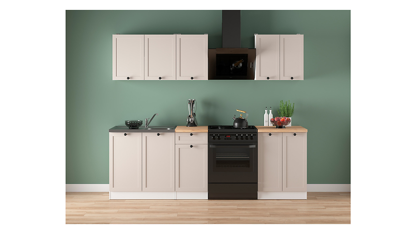 Komplet kuchenny Junona Line A 180 cm biały/uni kaszmir z blatem 866401