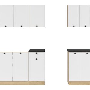 Komplet kuchenny Junona Line A 180 cm biały z blatem 432731 Komplet kuchenny Junona Line A 180 cm biały z blatem 432731
