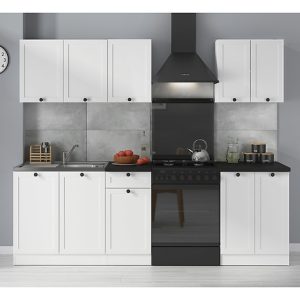 Komplet kuchenny Junona Line A 180 cm biały z blatem 183324 Komplet kuchenny Junona Line A 180 cm biały z blatem 183324