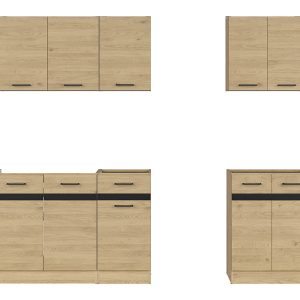 Komplet kuchenny Junona Line A 180 cm dąb bernstein bez blatu 268764 Komplet kuchenny Junona Line A 180 cm dąb bernstein bez blatu 268764