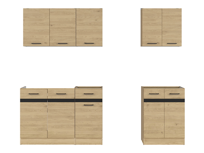 Komplet kuchenny Junona Line A 180 cm dąb bernstein bez blatu 268764
