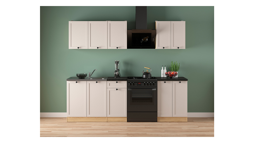 Komplet kuchenny Junona Line A 180 cm dąb bernstein/uni kaszmir z blatem 866402