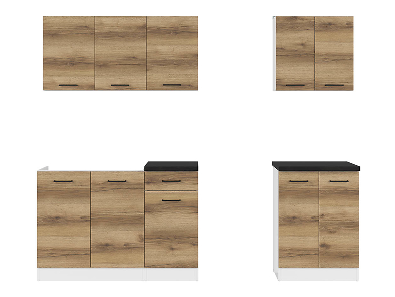 Komplet kuchenny Junona Line A 180 cm dąb delano jasny z blatem 183326