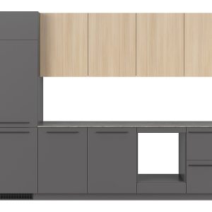 Komplet kuchenny Milino Medium A 285 cm z blatem antracyt/dąb barbera piaskowy 885175 Komplet kuchenny Milino Medium A 285 cm z blatem antracyt/dąb barbera piaskowy 885175