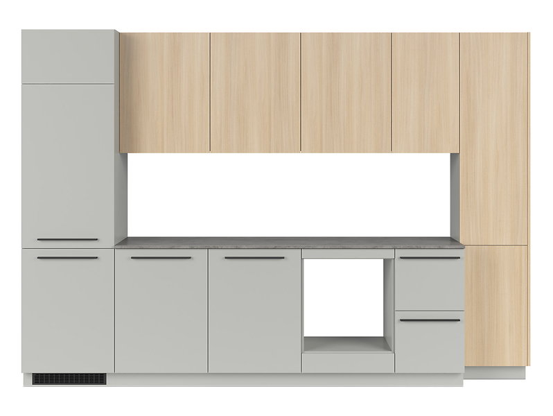 Komplet kuchenny Milino Medium B 332 cm szary/dąb z blatem 738431
