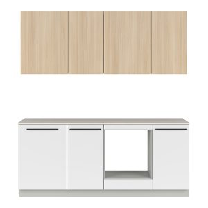 Komplet kuchenny Milino Small 210 cm biały/dąb z blatem 738432 Komplet kuchenny Milino Small 210 cm biały/dąb z blatem 738432
