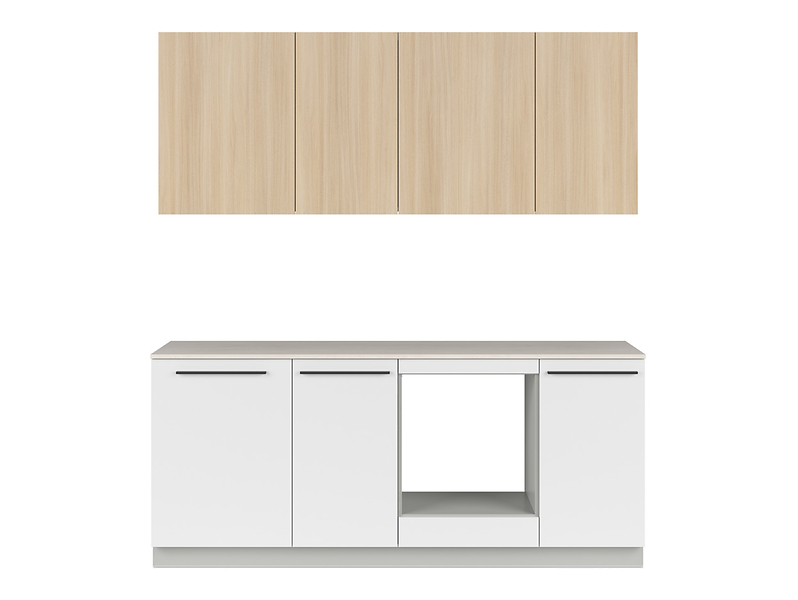 Komplet kuchenny Milino Small 210 cm biały/dąb z blatem 738432