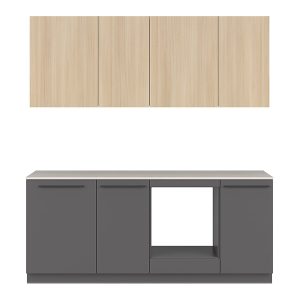 Komplet kuchenny Milino Small 210 cm z blatem antracyt/dąb barbera piaskowy/beton jasny 885174 Komplet kuchenny Milino Small 210 cm z blatem antracyt/dąb barbera piaskowy/beton jasny 885174