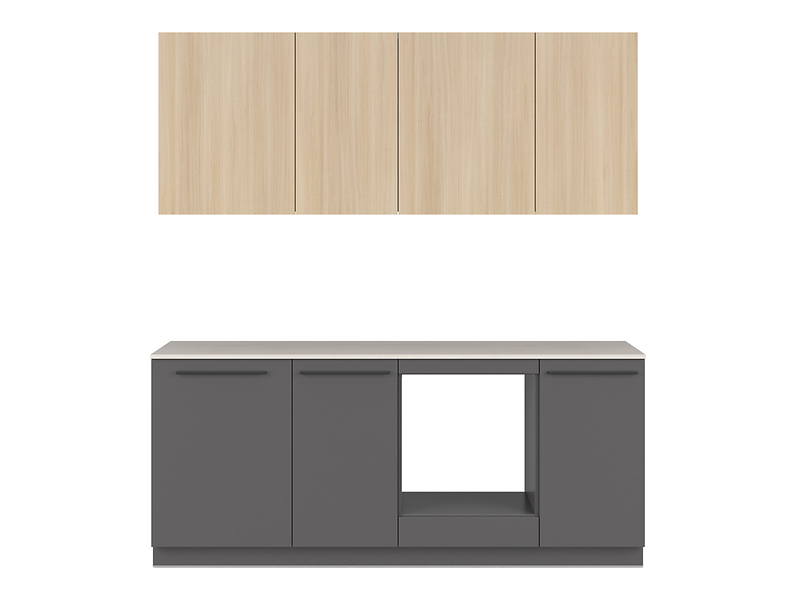 Komplet kuchenny Milino Small 210 cm z blatem antracyt/dąb barbera piaskowy/beton jasny 885174