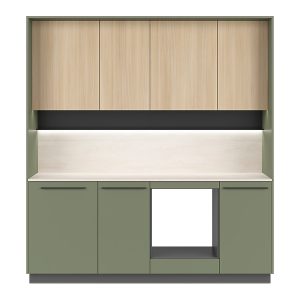 Komplet kuchenny Milino Small 210 cm z blatem zielony/dąb barbera piaskowy/beton jasny 885177 Komplet kuchenny Milino Small 210 cm z blatem zielony/dąb barbera piaskowy/beton jasny 885177