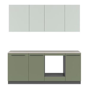 Komplet kuchenny Milino Small 210 cm zielona z blatem 738433 Komplet kuchenny Milino Small 210 cm zielona z blatem 738433