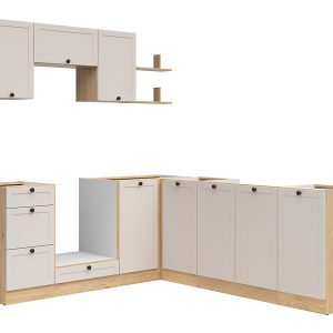 Komplet kuchenny narożny Junona Line 200×220 dąb bernstein/uni kaszmir bez blatu 866435 Komplet kuchenny narożny Junona Line 200×220 dąb bernstein/uni kaszmir bez blatu 866435